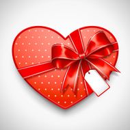 Heart with Red Bow Tag