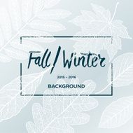 Fall Winter sale poster with leaves background and simple text