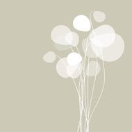 Flowers dandelions on a beige background