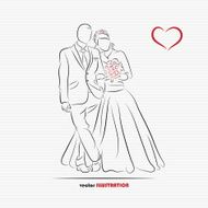 silhouette of bride and groom N6