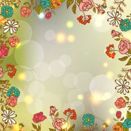 Flower Invitation Card Floral Frame with Ribbon N8