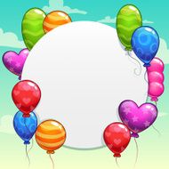 Cartoon background with bright colorful balloons N2