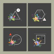 Collection of trendy creative cards N2