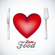 heart with cutlery