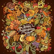 Cartoon vector hand drawn Doodle Thanksgiving illustration N2