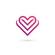 Heart symbol icon design template N10
