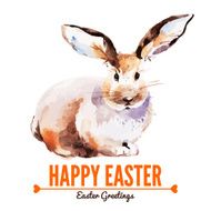Card with sketch Easter rabbit