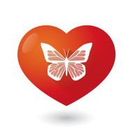 Heart icon with a butterfly