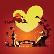 Valentines Day Background with Abstract Chines N3