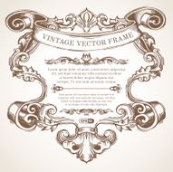 Vector vintage border frame with retro ornament