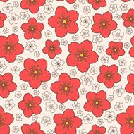 red sakura pattern