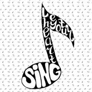 Hand drawn lettering inspiration quote text Let Your Heart Sing