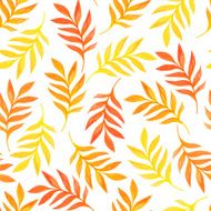Floral seamless pattern with orange and yellow leaves