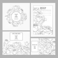 Floral wedding template isolated on white