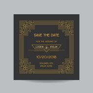 Wedding Invitation Card - Art Deco Style