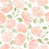 hand drawn watercolor roses seamless pattern N9
