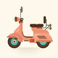 Comic retro scooter