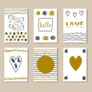Collection of hand drawn cute cards and invitations N2