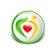 Abstract colorful people and heart icon N6