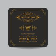 Wedding Invitation Card in Art Deco Style
