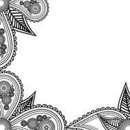 Floral ornamental black and white