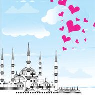 I Love Istanbul Design vector The Blue Mosque Turkey