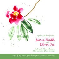 Vector background with red watercolor camellias N3