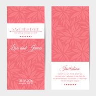 Vector vertical wedding invitations N2