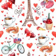 Paris seamless souvenir wrap paper pattern N2