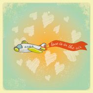 Cute plane love card