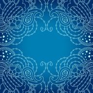 Blue decorative greeting card with ornament