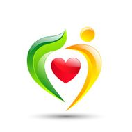 Abstract colorful people and heart icon N7
