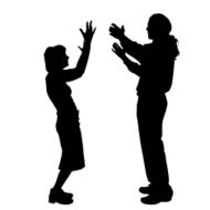 Vector silhouette of a couple N109