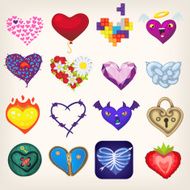 Set of hearts for Valentine day