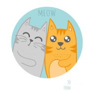 card with hand drawn cats N2