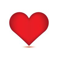 Red Heart on White Background N2
