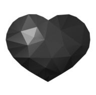 Polygon heart shape N3