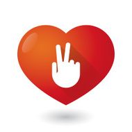 Heart icon with a victory hand