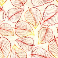 Seamless pattern with watercolor autumn leaves N2