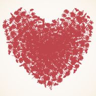 Flower heart silhouette