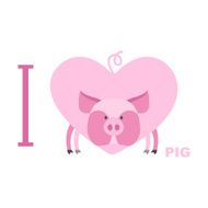 I love pig Symbol of heart a N2