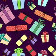 Gift box seamless pattern