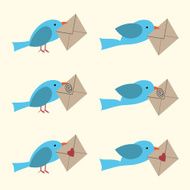 Bird with envelope set