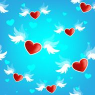 Beautiful seamless texture of heart on the wings N5