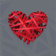 Heart Red Ribbon Love Icon