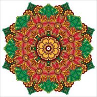 Mandala round ornament pattern with floral decorative elements N2