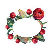 Pattern with red fragile roses and copy space N4