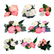 Set of Beautiful Floral Bouquets