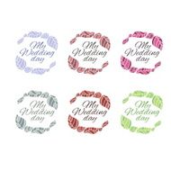 Illustration set of floral label for wedding Vector