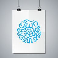 Poster Mockup Template with Lettering Element